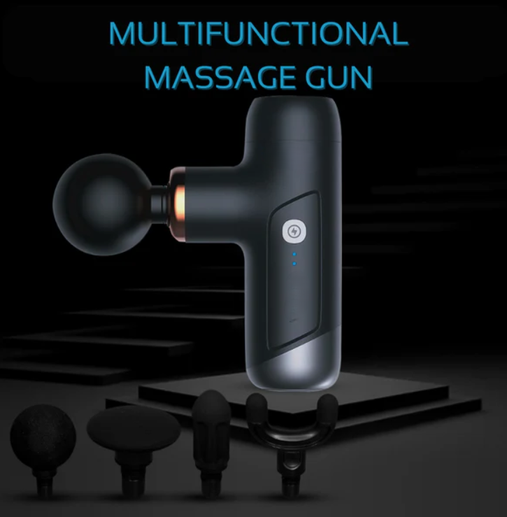 Mini Massage Gun: Pocket-Sized Deep Tissue Massager with Carry Case, Quiet & Compact, Handheld & Travel-Friendly, Ideal for Athletes & Office Gifts, Attachments Included.