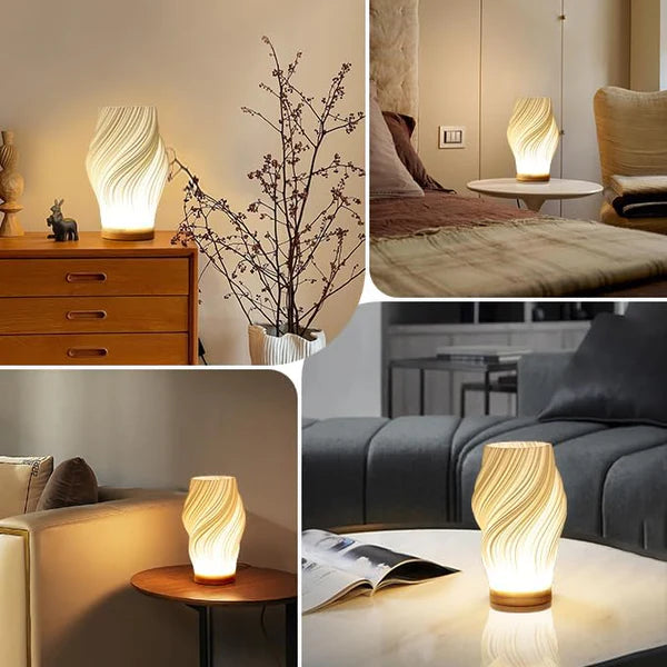 LED Table Light with 3D Printed Shade, 3 Color Modes, 9 Brightness Levels, Touch Control, USB Powered