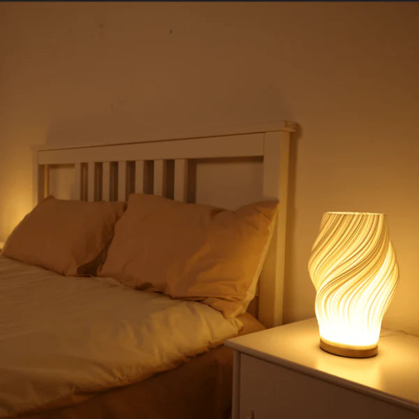 LED Table Light with 3D Printed Shade, 3 Color Modes, 9 Brightness Levels, Touch Control, USB Powered