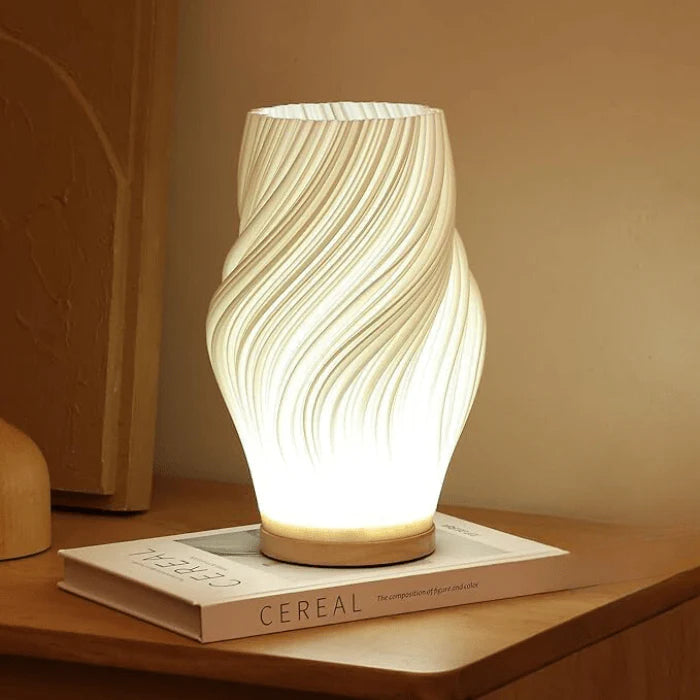 LED Table Light with 3D Printed Shade, 3 Color Modes, 9 Brightness Levels, Touch Control, USB Powered